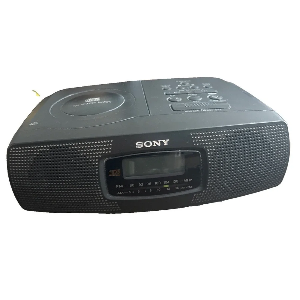 Vintage Sony ICF-CD820 AM/FM Stereo Dual Alarm Clock Radio with CD Player Tested